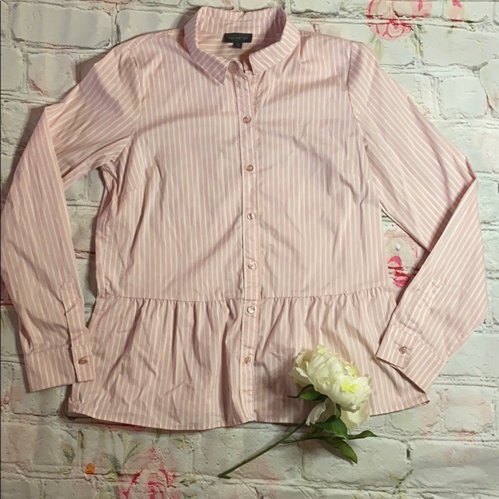 Peplum Button Up Business Casual Top